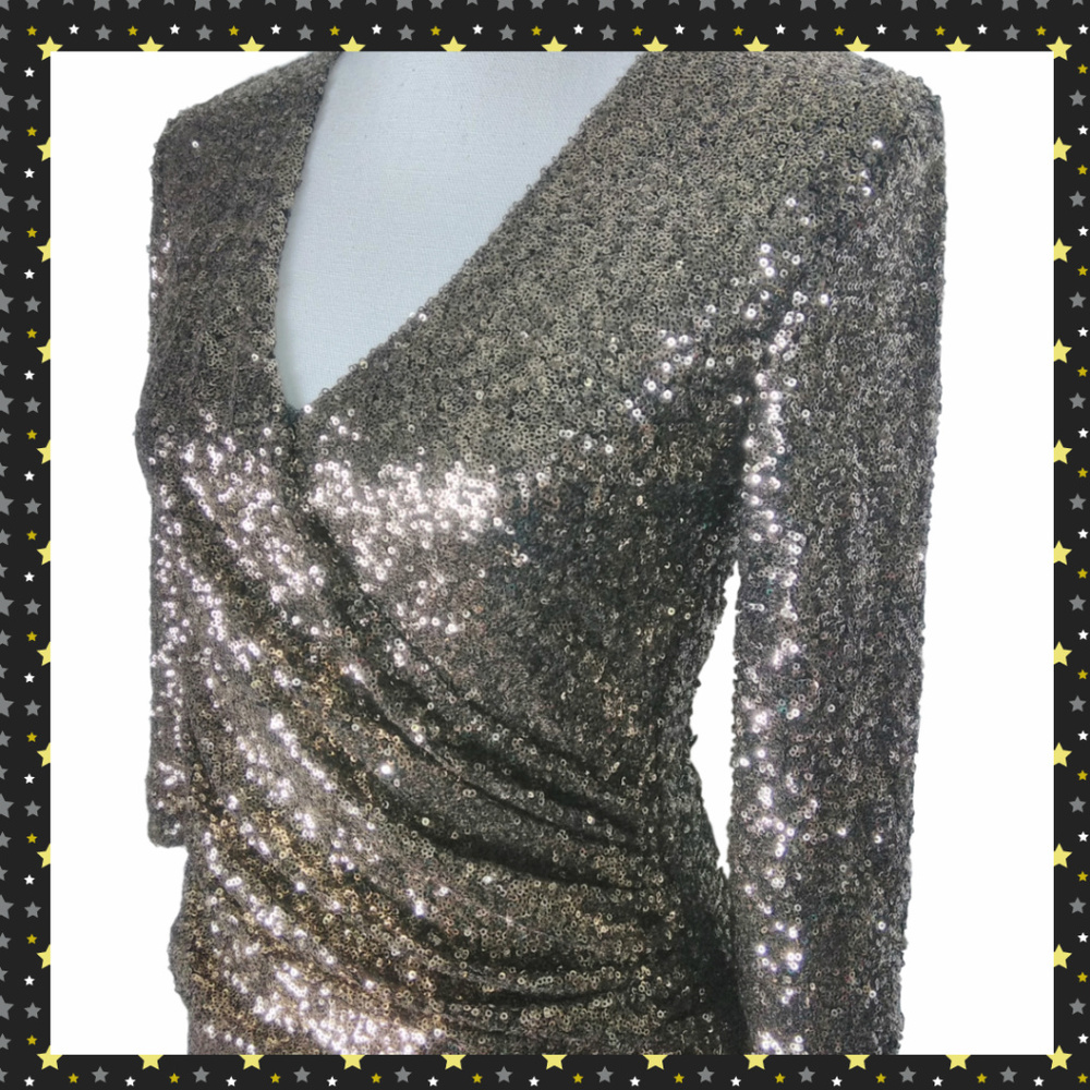 Fate Gold sequin dress long sleeve small